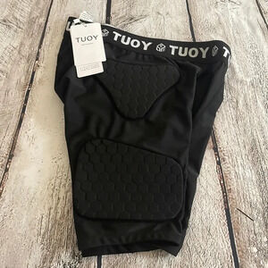 NWT! Black padded compression shorts Youth Large